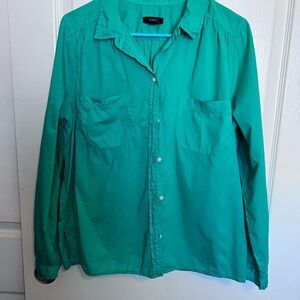 J. Crew Vibrant Green Shirt 100% Cotton